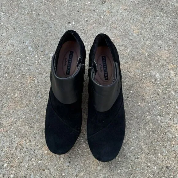 Stylish Black Wedge Ankle Boots - Picture 3 of 7